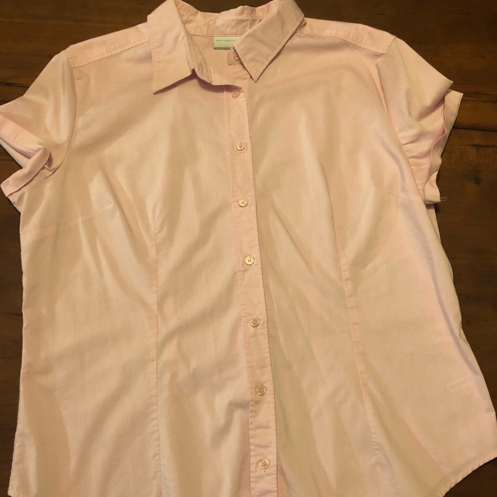 Ladies light pink button down shirt